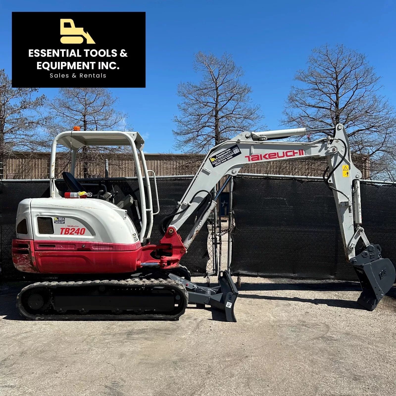 2017 Takeuchi TB240 Tracked Diesel 8,600lb Mini Excavator Kubota- 2,487 Hours