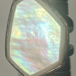 Vintage Sterling Silver Ring Size 6 1/2, Mother Of Pearl, 0904
