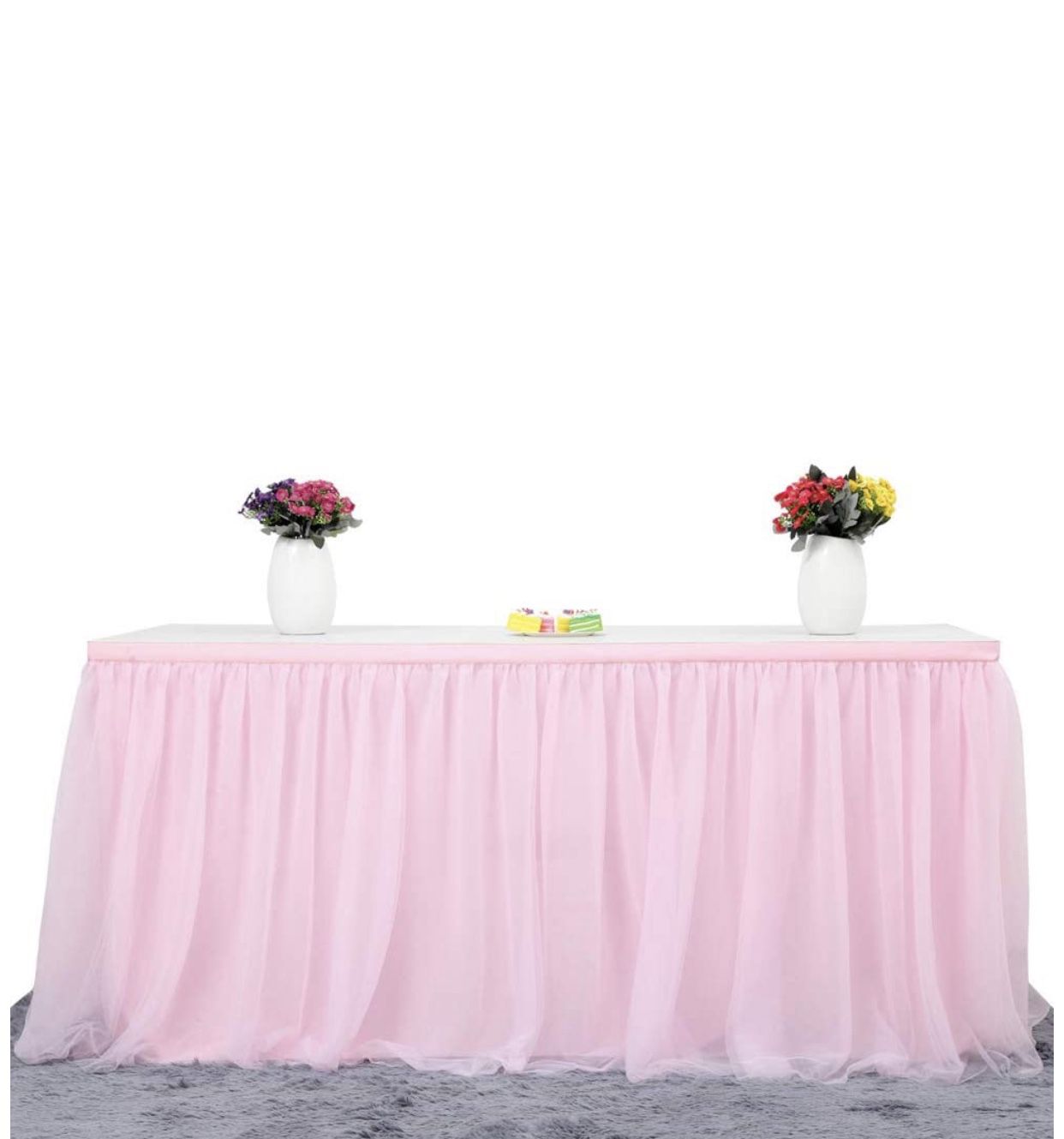 Pink table skirt