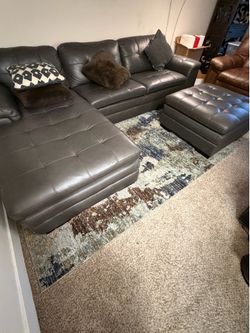Move out sale sectional + armchair + ottoman