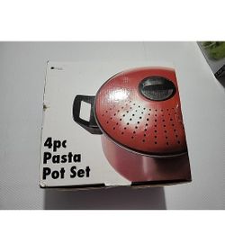 New Imperial Home 4pc Pasta Pot Set 6QT  &2QT RED