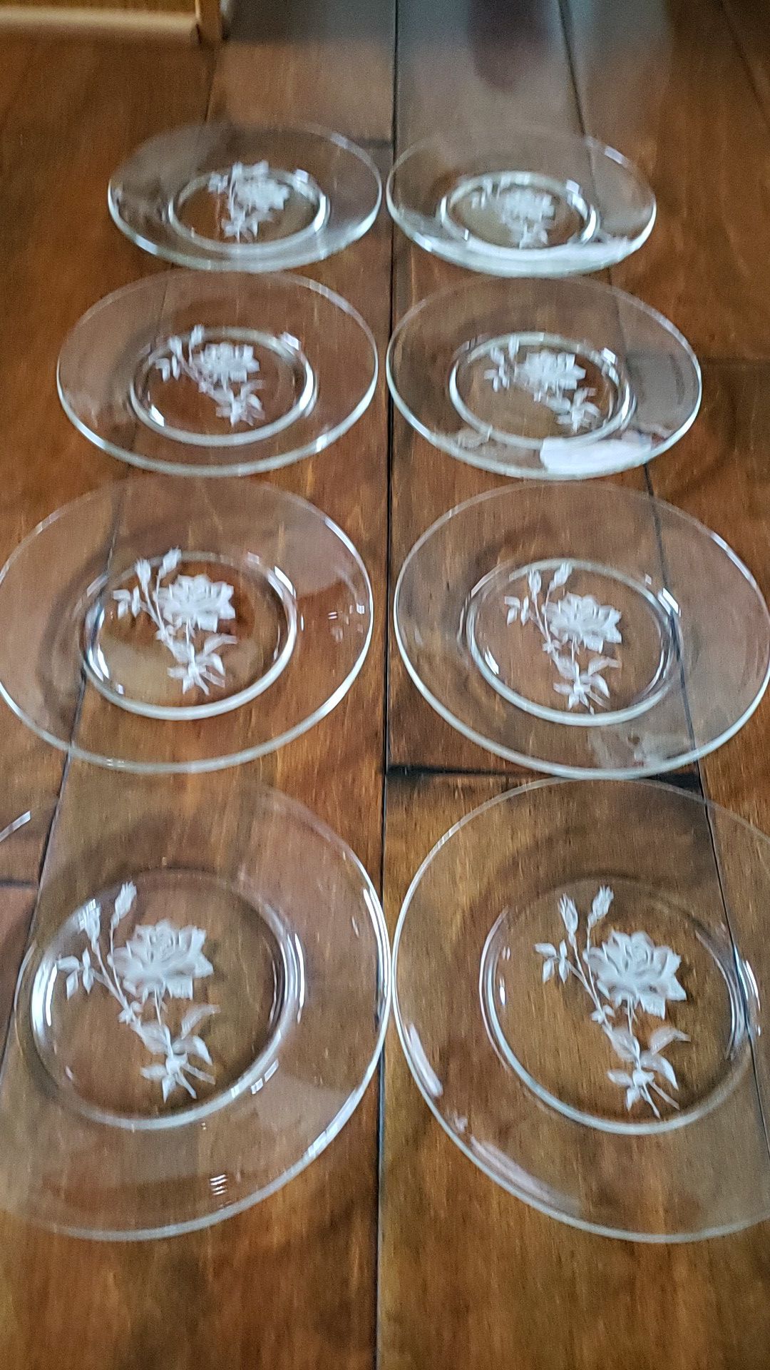Set of 8 Antique Glass Plates - Moving must sell
