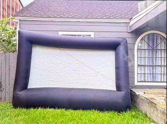 Giant projector screen with blower