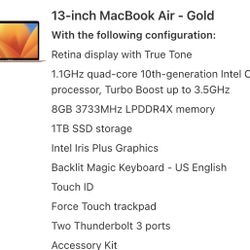Gold Apple MacBook 2020 