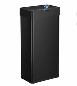 21.1 Gal Motion Sensor Trash Can, Smart Waste Bin with Soft-Close Lid, Touchless Stainless Steel Garbage Bin for Kitchen, Living Room, Office, Black