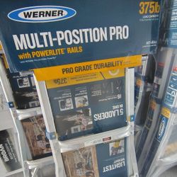 NEW Werner 14 FT Reach Multi Position Aluminum Ladder Telescoping