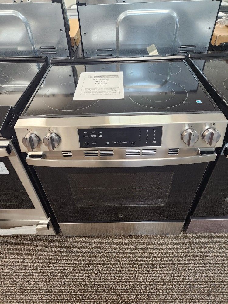 30 in. 5 Burner Element Slide-ln Electric Range in Stainless Steel with Crisp Mode