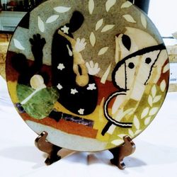 Abstract Art Plate With Stand 