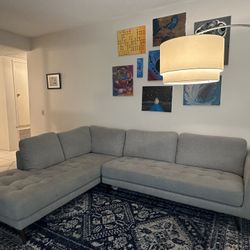 Grey L-Shaped Sectional Couch (Living Spaces)