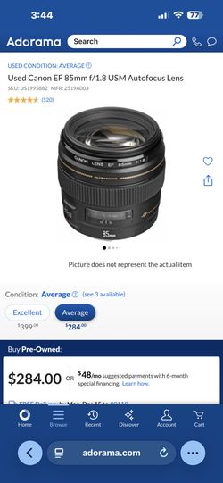 Canon Ef 85mm 1.8 ( Barely Used. )