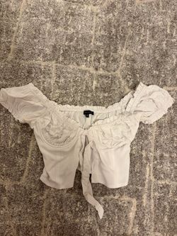 White Ruffle Off-Shoulder Crop Top