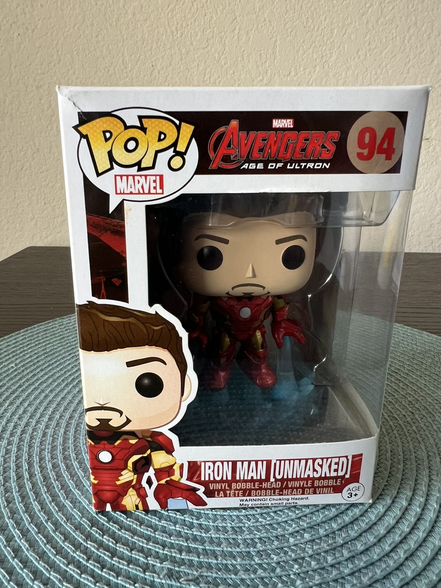 VAULTED Iron Man Unmasked Funko Pop #94 Bobblehead Marvel MCU Avengers Ultron
