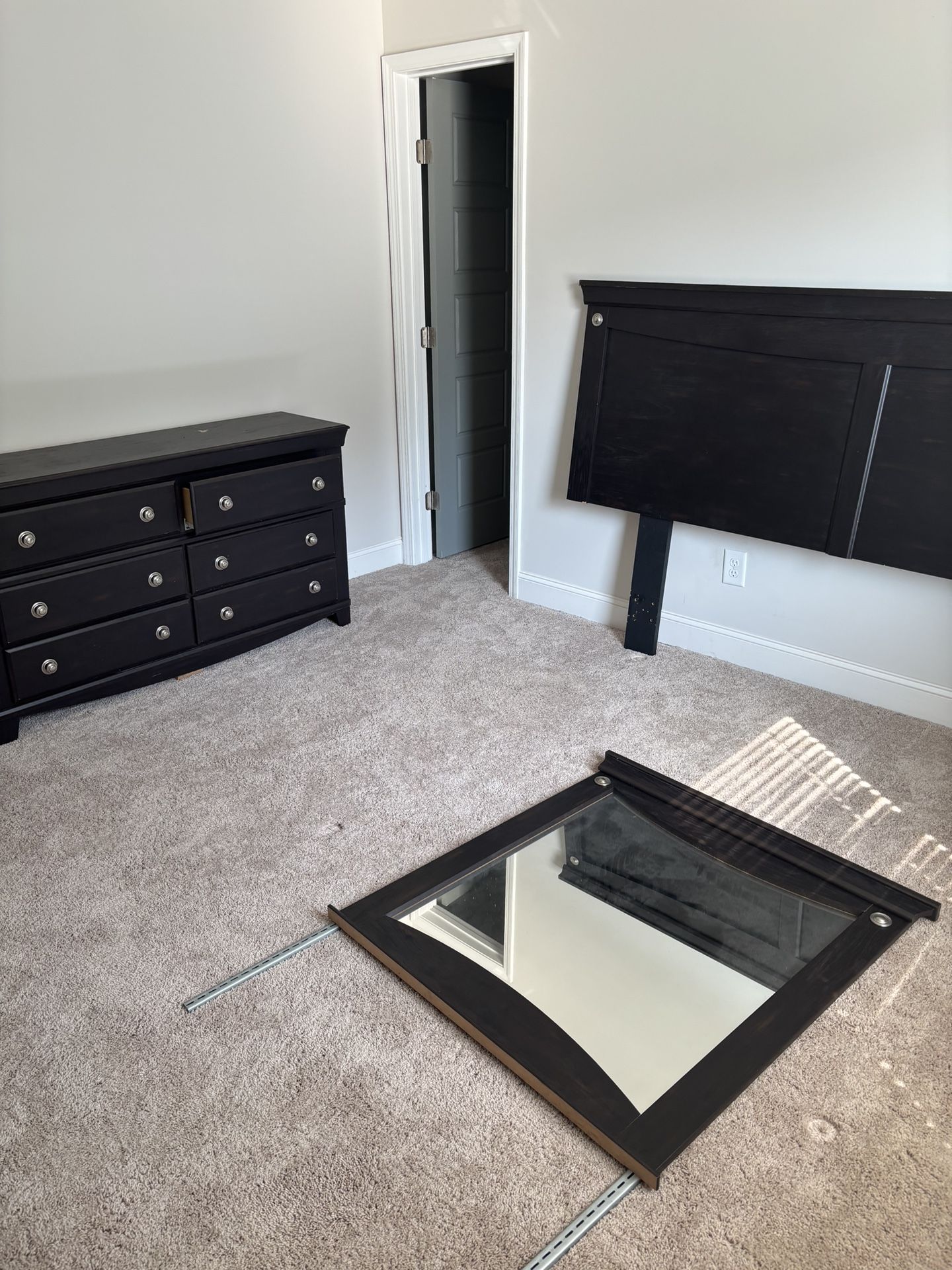 Bed Frame, Dresser And Mirror Set