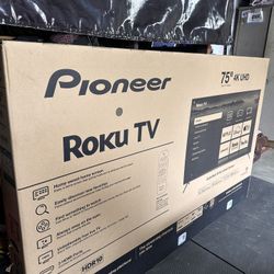 Pioneer 75” 4K UHD Roku TV Brand New, Sealed in Box