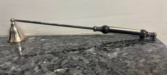 Vintage Silver and Bone Inlay Candle Snuffer