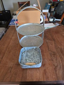 Napkin holder and double tray set