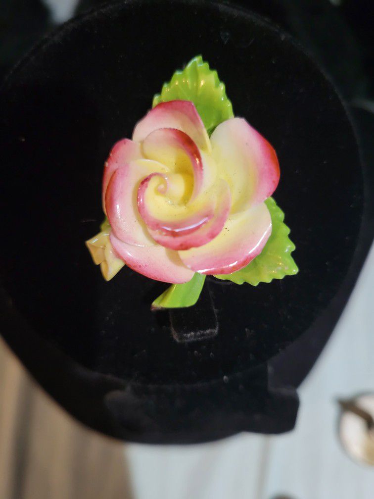 Pink And Yellow Flower Brooch
