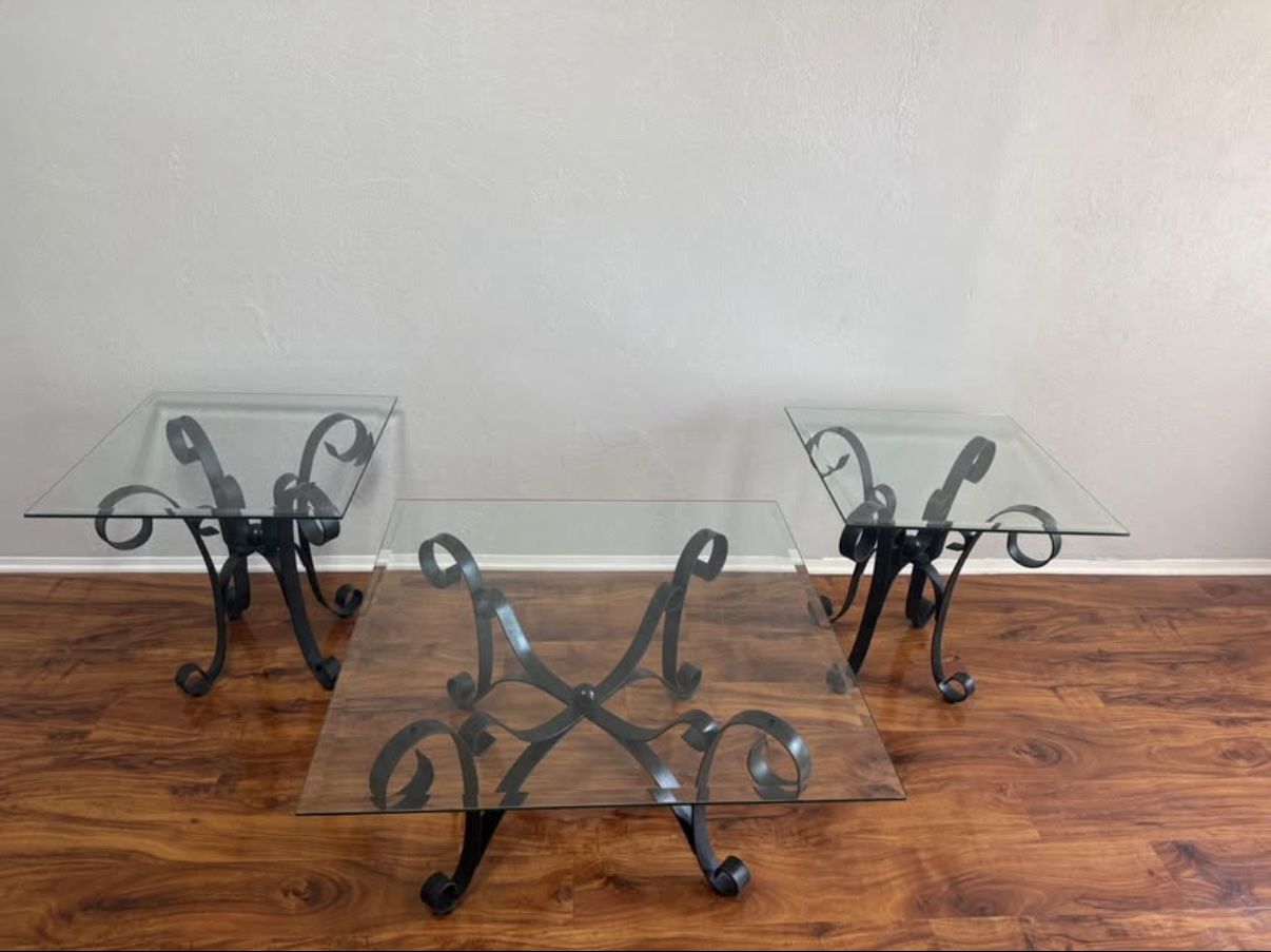 Glass Coffee Table And End Tables OBO