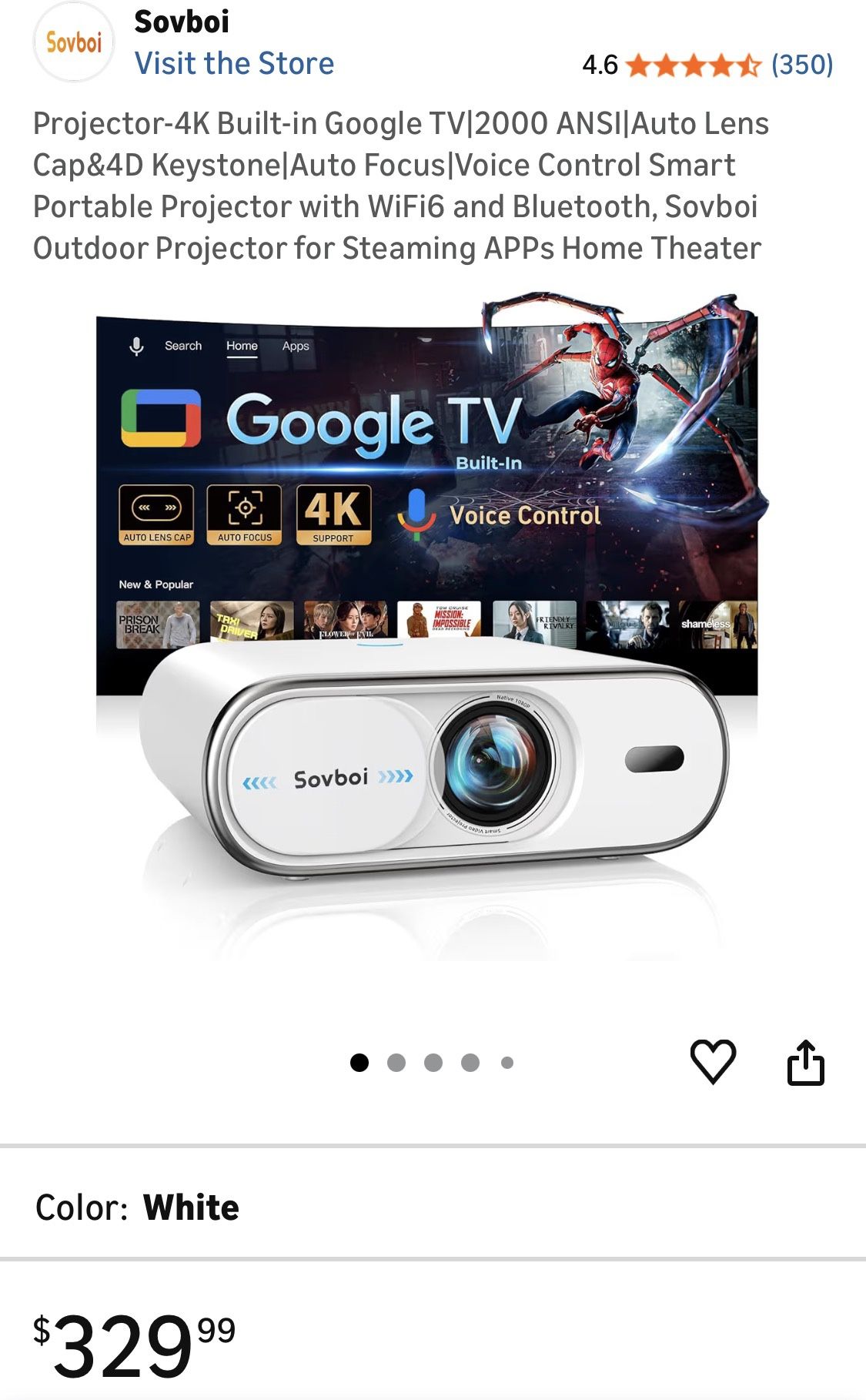 Sovboi 4k Projector 2000ansi Google Tv