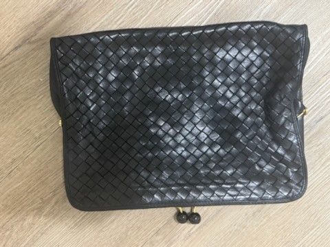Bags By Mima: Black Italian Leather Clutch Bag