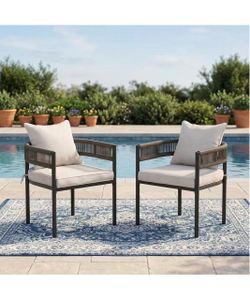 Outdoor Patio Dining Chairs Set of 2
