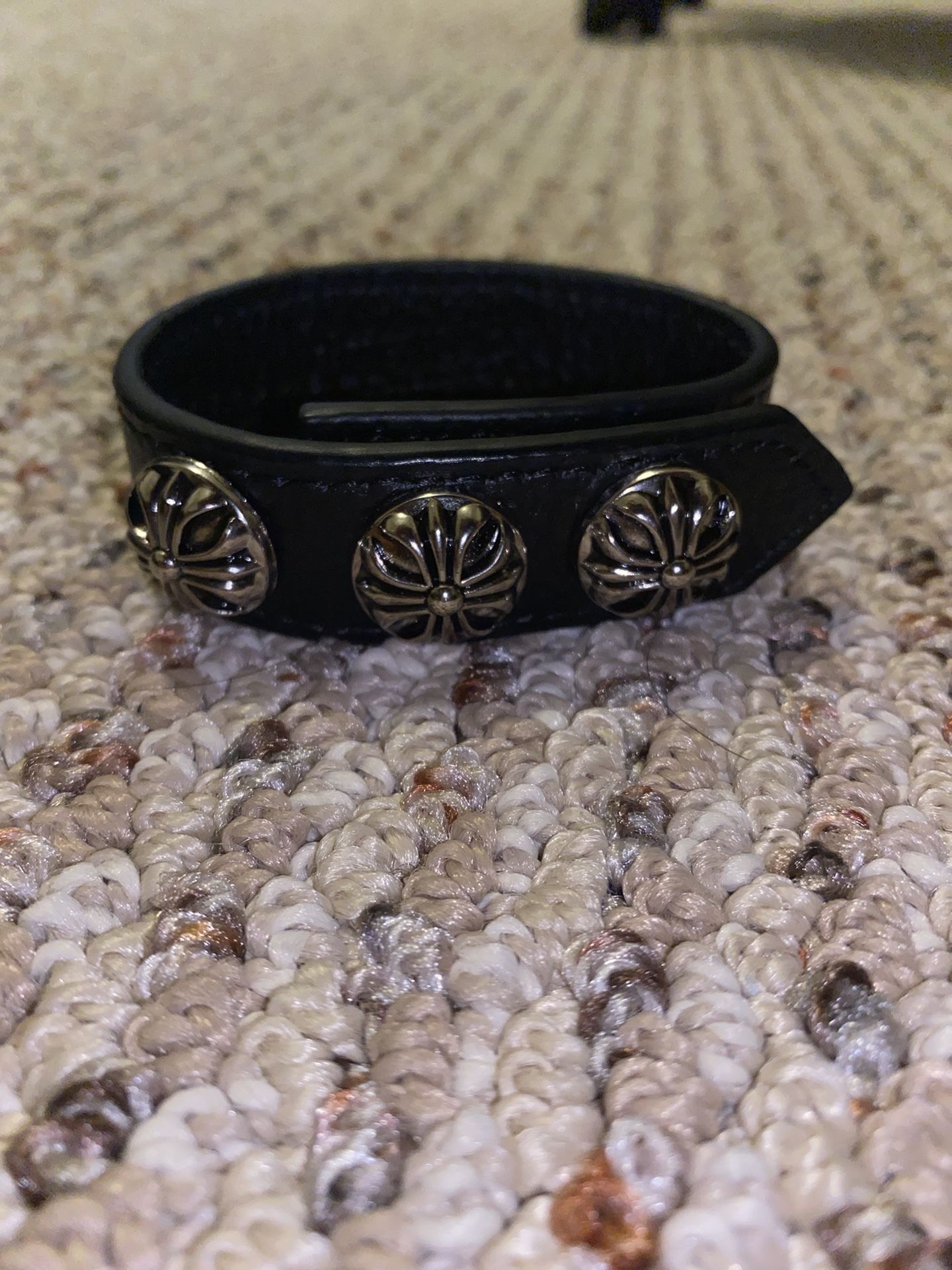 Chrome hearts leather bracelet clearance