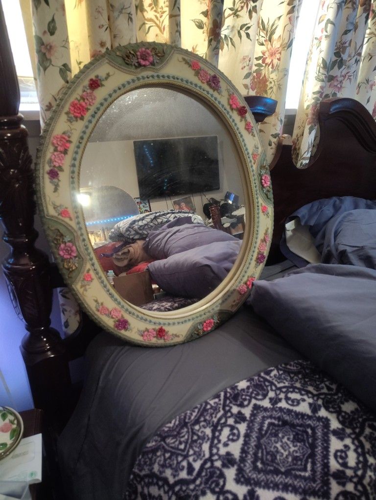 Vintage Hand Painted Mirror