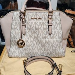 Michael Kors Ciara Signature Handbag With Extra Strap For Crossbody