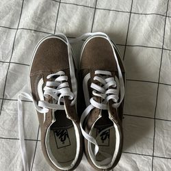 brown and white vans
