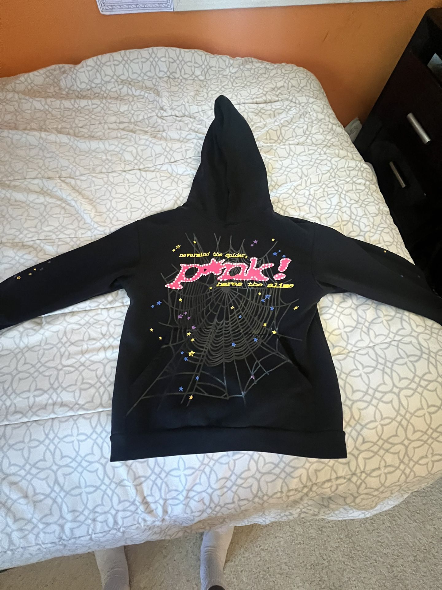 Sp5der Pink hoodie small