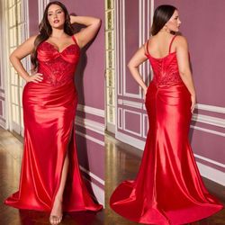 New With Tags Satin Fitted Long Formal Dress & Prom Dress $220