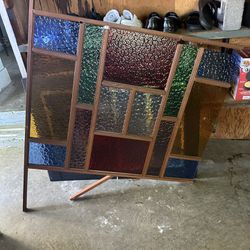 Vintage Stained Glass Fixture 