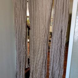 3 beige gauze fabric drapery cheesecloth aisle or long table runners for decorations, photoshoot, backdrop