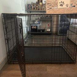 Large Dog Crate Folding Wire- Double Door 42”