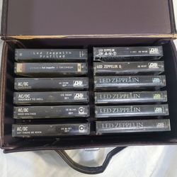 Led Zeppelin & AC•DC Cassette Tapes in Case