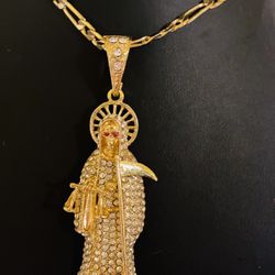 *Santo De Muerte Pendant & Chain.