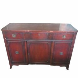 Buffet With Reddish-Brown Solid Wood, Used Condition Needs TLC