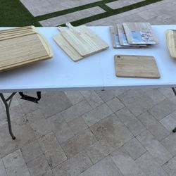 Large Bamboo Cutting Board Lot – New & Like New – Totally Bamboo