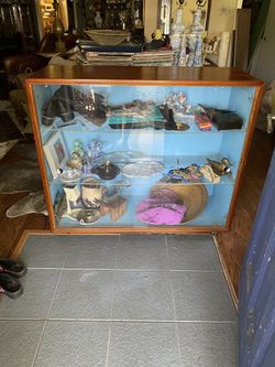 Homemade Cabinet On Casters With Plexiglass Shelves & Slide Doors