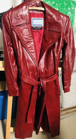 Leather (Red) Full Lengrh Coat size 12
