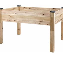 CedarCraft Elevated Cedar Planter (34"X49"X30"H) - Perfect for patios, Balconies, or Backyard Gardening. Grow Flowers & Vegetables. No Tool Assembly.
