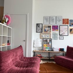 Maroon Corduroy Toga Two Seater Sofa Dupe