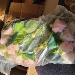 Moss, Wood, Artificial Flowers 