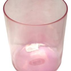 Crystal Tones 6" Pink Aura Gold Clear Quartz Crystal Singing Bowl A-30 Music Sound 