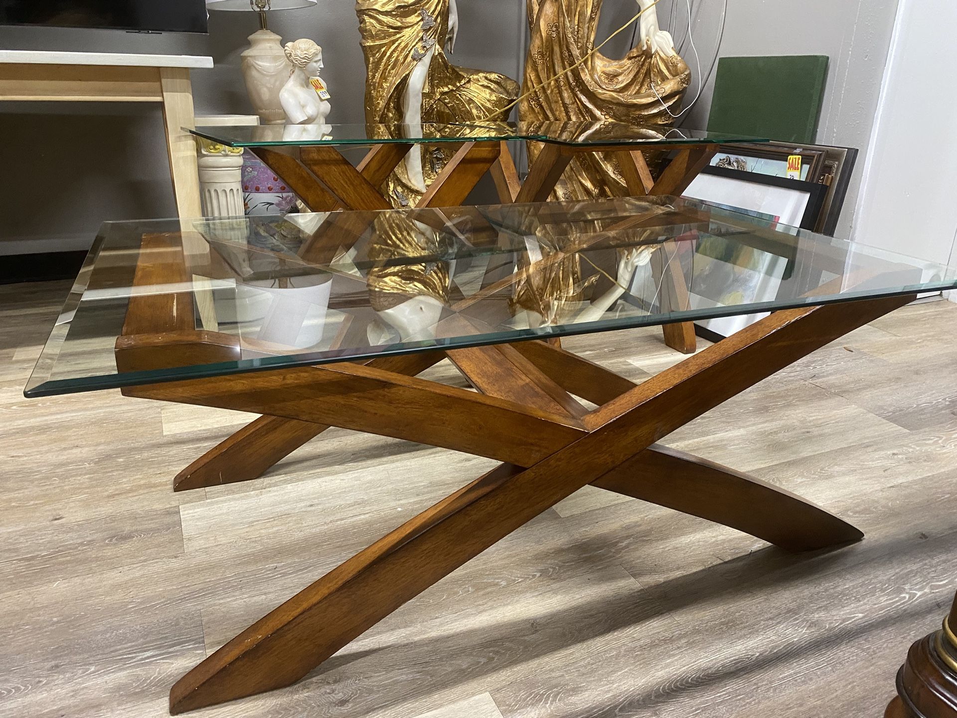 Glass Coffee Table, And End Table Set
