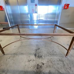 Bronze Metal Coffee Table with Glass – Strong Base