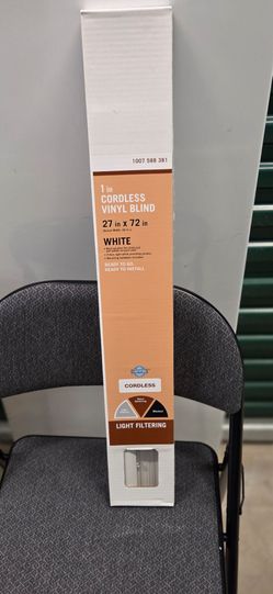 1-Inch Cordless Vinyl Blind 27x72 White