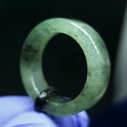 Burmese icy Type A Jadeite Jade Lucky ring  US7. 