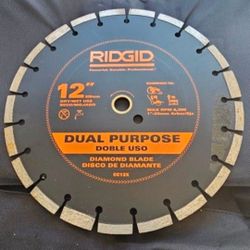 New RIDGID 12 in. Dual-Purpose Diamond For masonry, concrete, asphalt, hard brick, pavers, and stone. Retails Around $95 With Taxes!