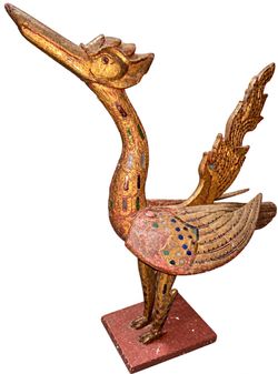 Large Decorative Wooden Bird Sculpture
